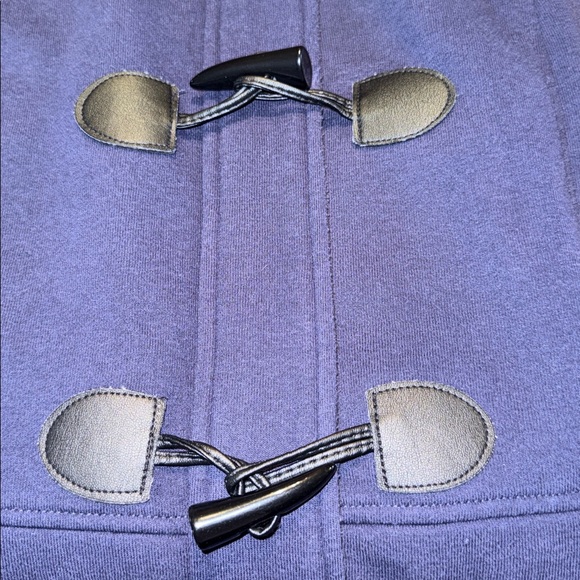 Torrid Dark Blue Hooded Fleece Lined Toggle Coat - Picture 6 of 11